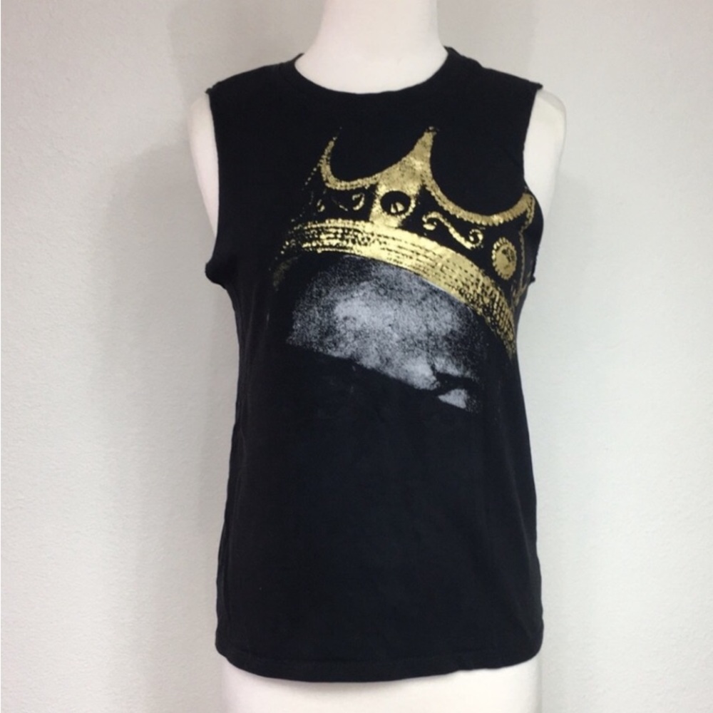 3/$25 Brooklyn Mint Black Gold Crown Cotton Sleeveless Muscle Tank Top Size S